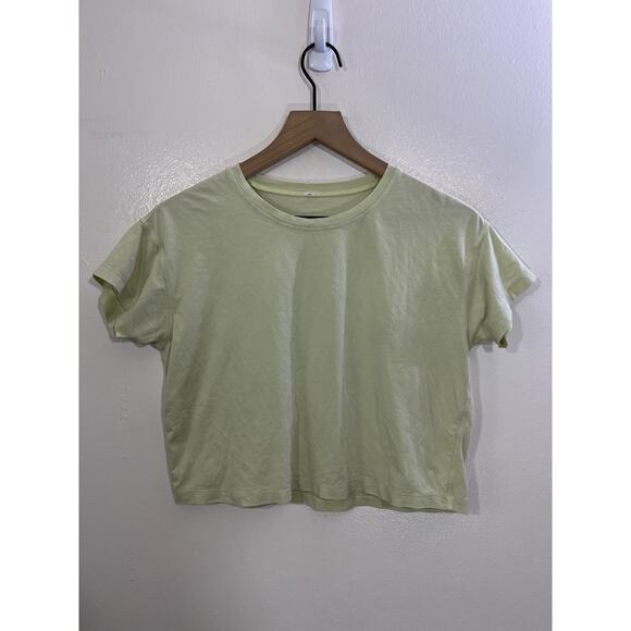 Lululemon Crewneck T-Shirt 8 Workout Pilates Basic Gym Minimalist Stretch Green - Picture 1 of 12